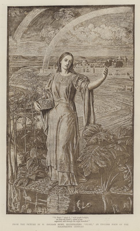 Die Perle, das englische Gedicht des 14. Jahrhunderts von William Holman Hunt