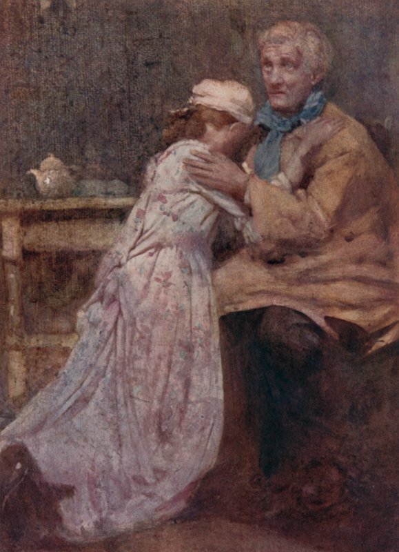 Illustration für The Deserted Village von Oliver Goldsmith (Farblithografie) von William Lee Hankey