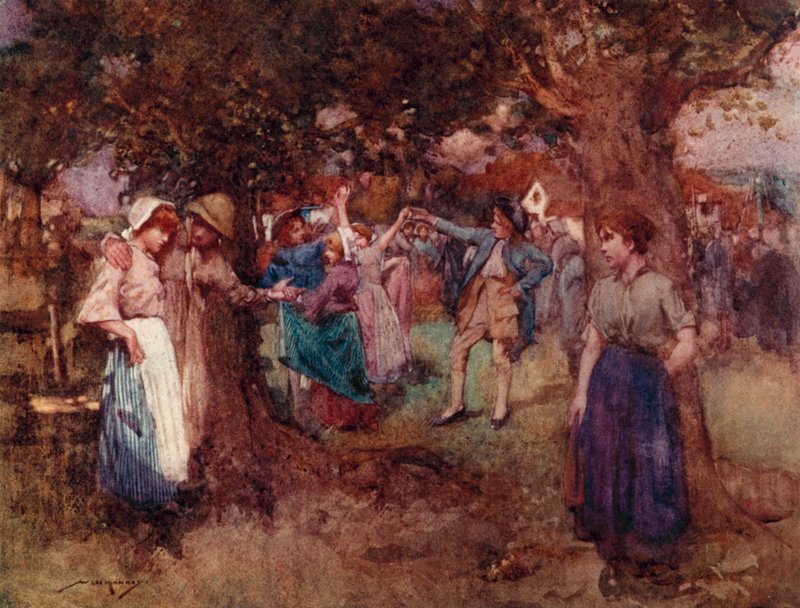 Illustration für The Deserted Village von Oliver Goldsmith (Farblithografie) von William Lee Hankey