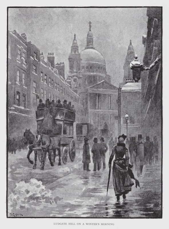 Ludgate Hill an einem Wintermorgen von William Luker