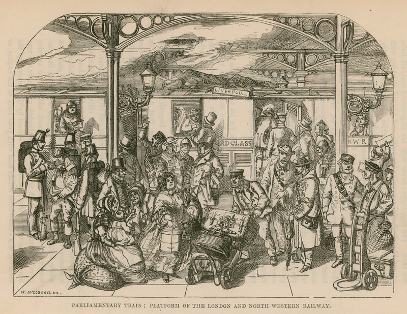 Parlamentarischer Zug: Plattform der London und North-Western Railway, London von William McConnell