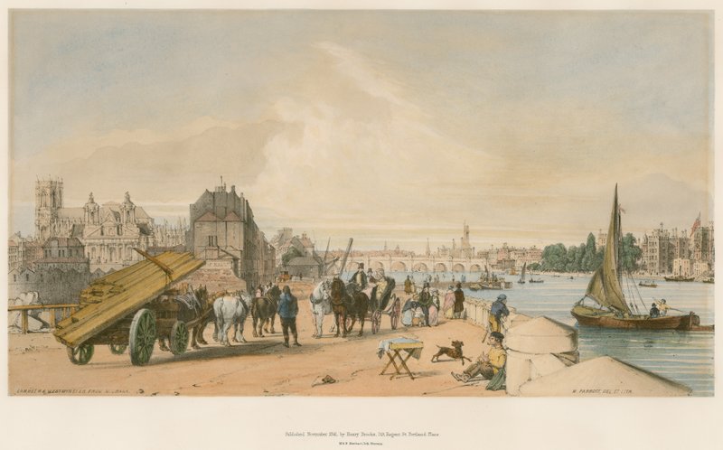 Lambeth und Westminster von Milbank von William Parrott