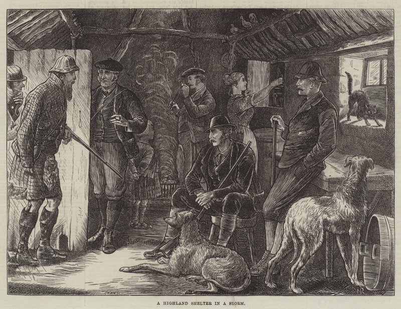Ein Hochlandschutz in einem Sturm von William Ralston