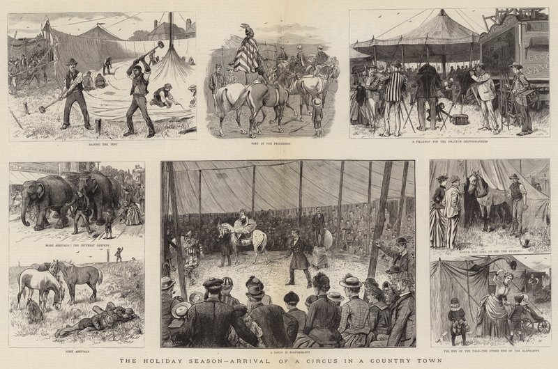 Die Ferienzeit, Ankunft eines Zirkus in einer Kleinstadt von William Ralston