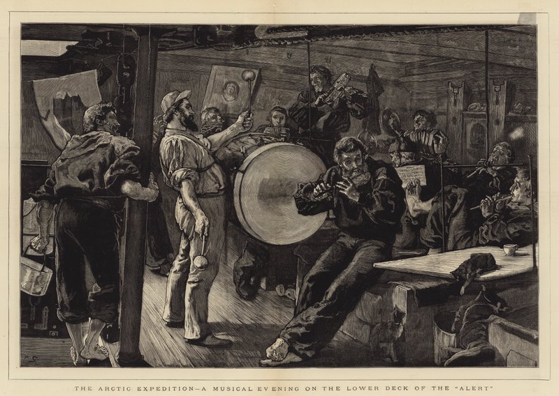 Die Arktische Expedition, ein musikalischer Abend auf dem Unterdeck der Alert von William Small