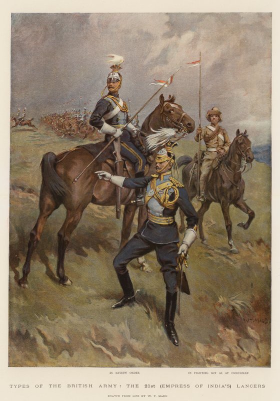 Typen der britischen Armee, die 21. (Kaiserin von Indien) Lanzenreiter von William T. Maud