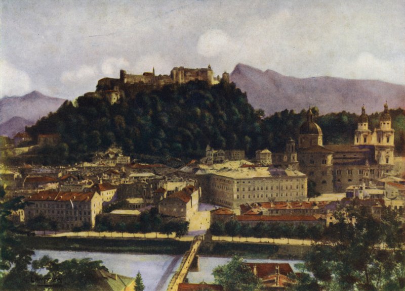 Ein Blick auf Salzburg und die Hohen-Salzburg, Österreich von after A. Langfier