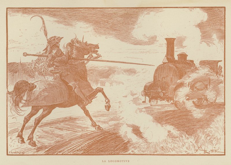 Die Lokomotive von after Albert Robida