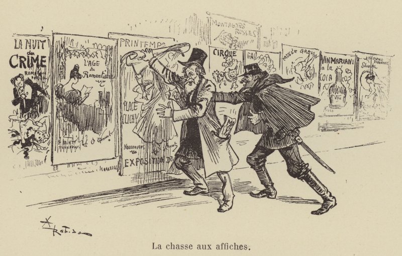 Das Plakatjagen von after Albert Robida