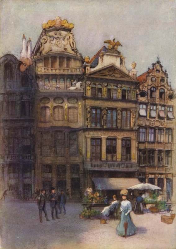 Alte Häuser am Grande Place, Brüssel von after Amedee Forestier