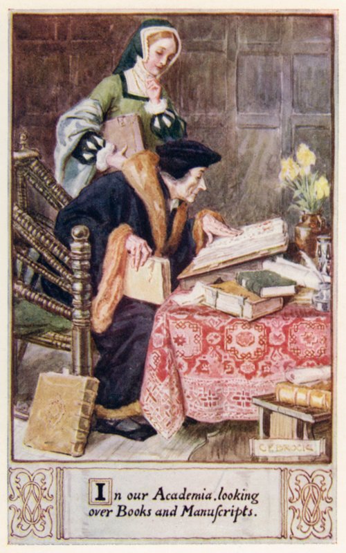 In unserer Akademie, Bücher und Manuskripte durchsehend von after Charles Edmund Brock