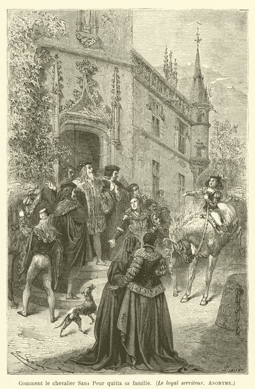 Wie der Ritter Sans Peur seine Familie verließ von after Emile Antoine Bayard