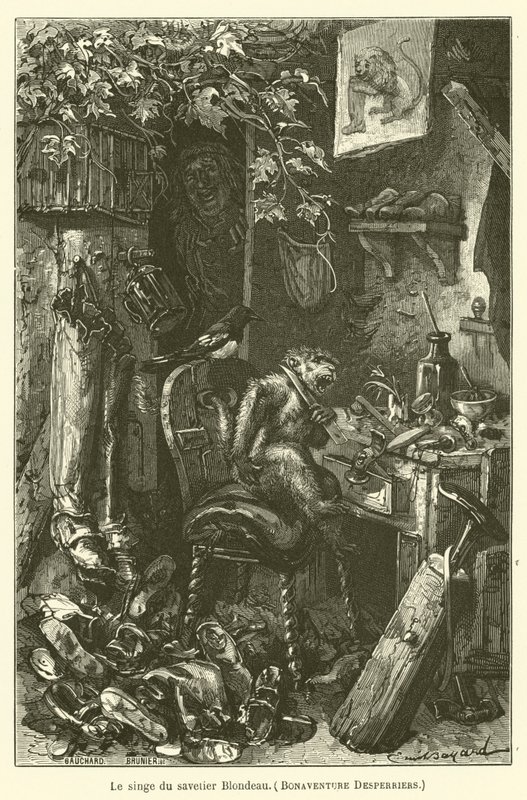 Der Affe des Schusters Blondeau von after Emile Antoine Bayard