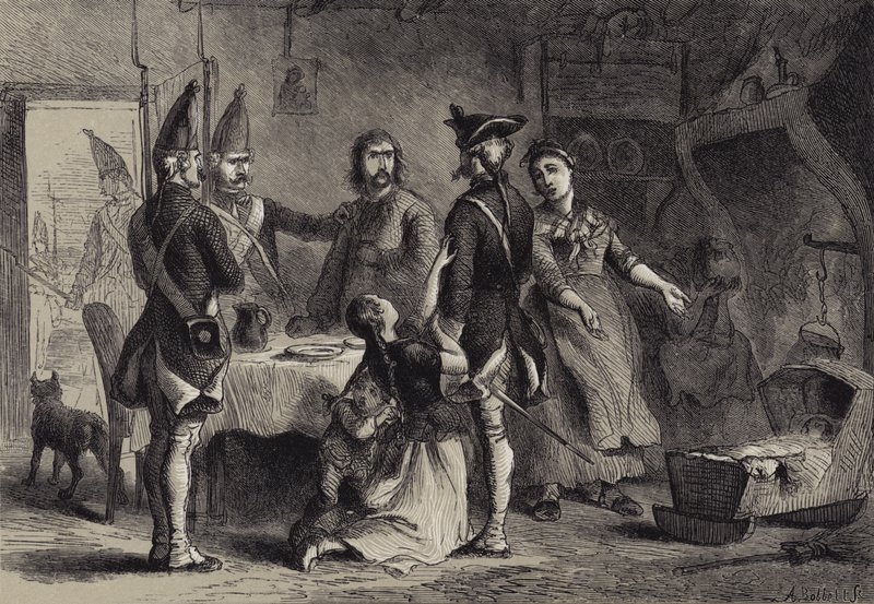 Einberufung deutscher Soldaten für den Dienst in Amerika von after Felix Octavius Carr Darley