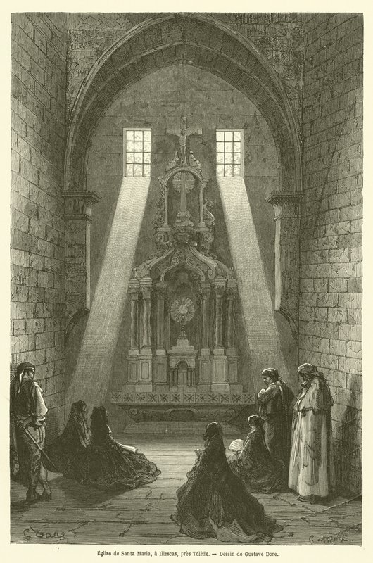 Kirche Santa Maria, Illescas, bei Toledo von Gustave after Dore