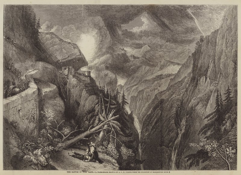 Die Schlacht von Fort Bard von after Joseph Mallord William Turner