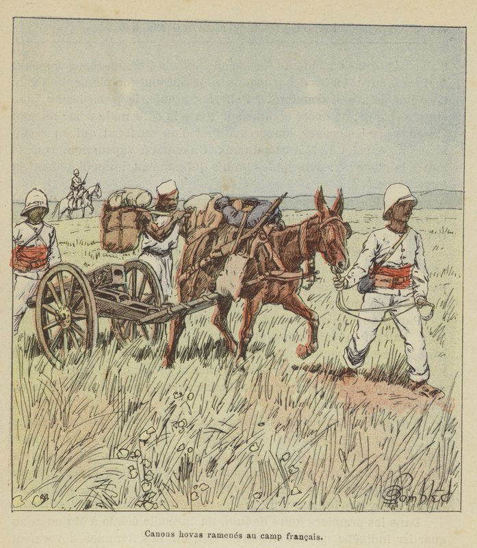 Hova-Kanonen ins französische Lager gebracht von after Louis Charles Bombled