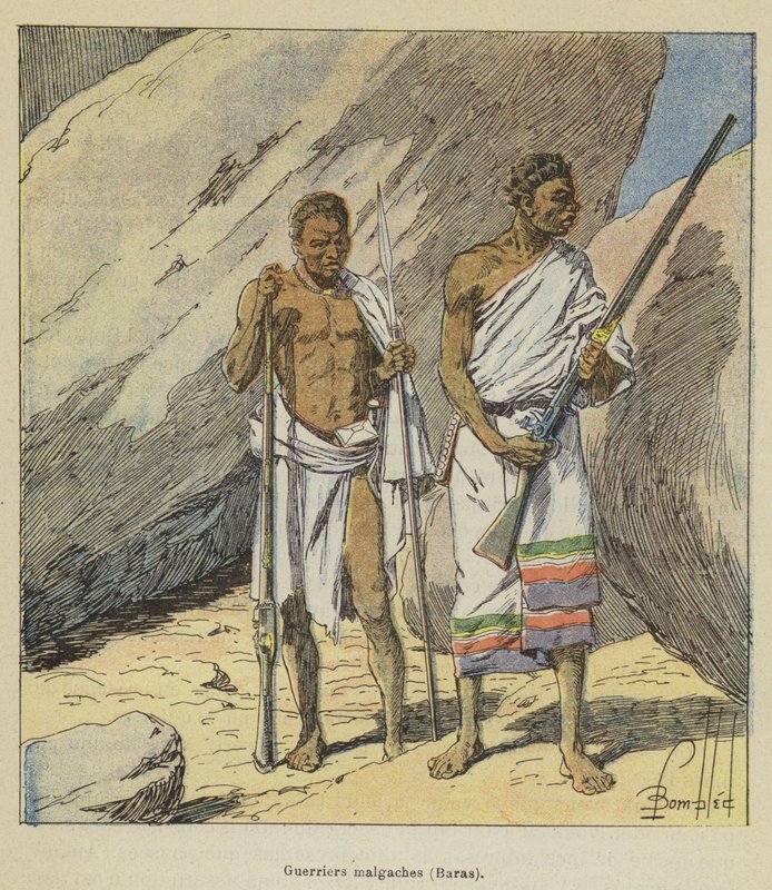 Madagassische Krieger, Baras von after Louis Charles Bombled