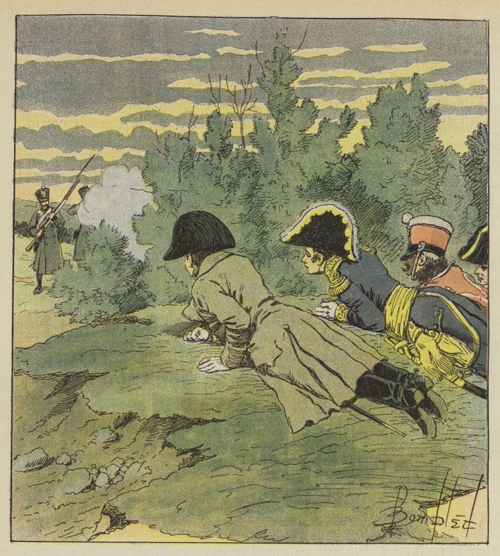 Der Kaiser in großer Gefahr in Jena von after Louis Charles Bombled