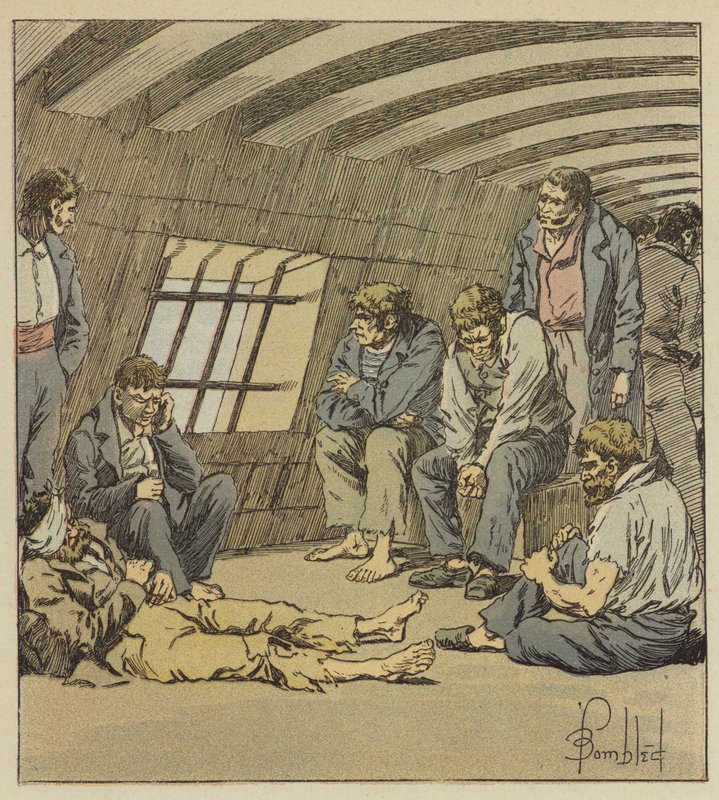 Die meisten unserer guten Matrosen waren in England gefangen von after Louis Charles Bombled