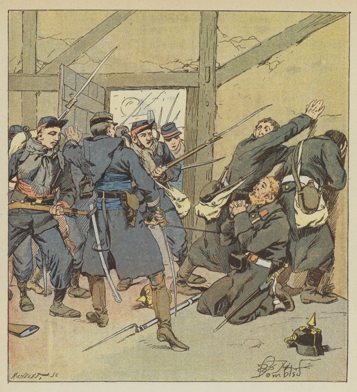 Der Angriff auf Villejouan durch Kommandant Fouilhade von after Louis Charles Bombled