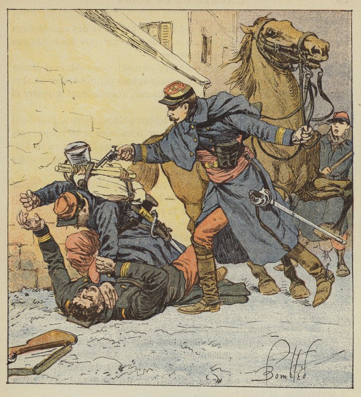 Oberst Choppin-Merey tötet einen undisziplinierten Soldaten von after Louis Charles Bombled