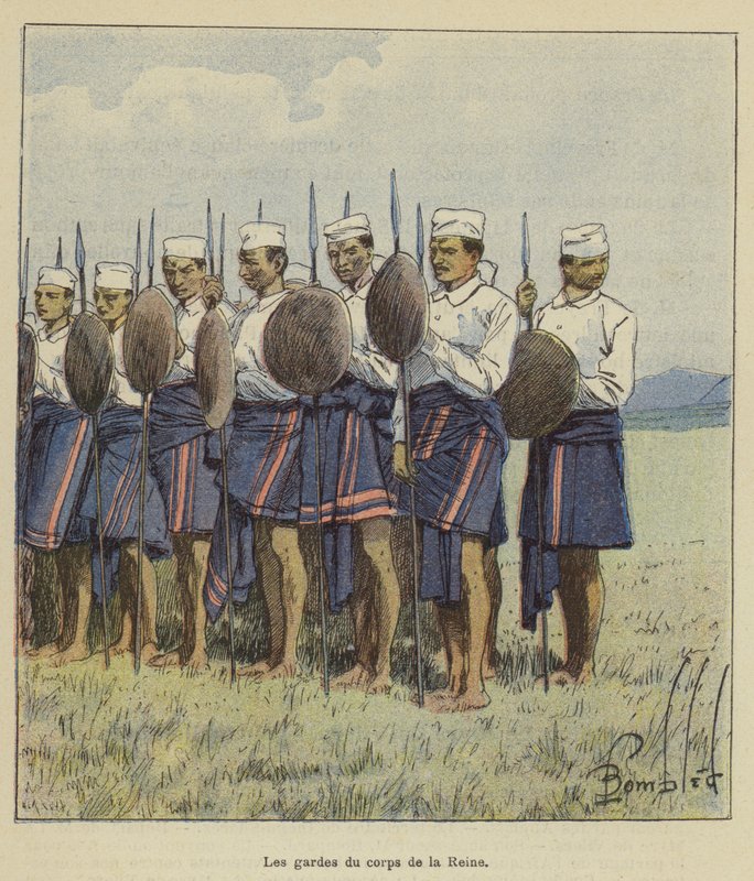 Die Leibwächter der Königin von after Louis Charles Bombled