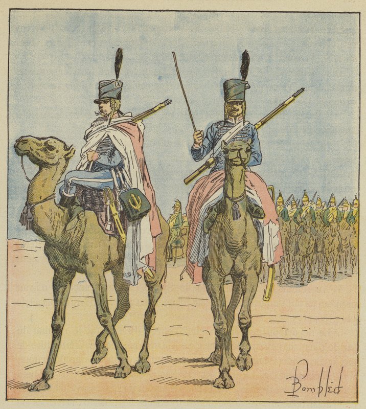 Napoleon schuf Kamelregimenter von after Louis Charles Bombled
