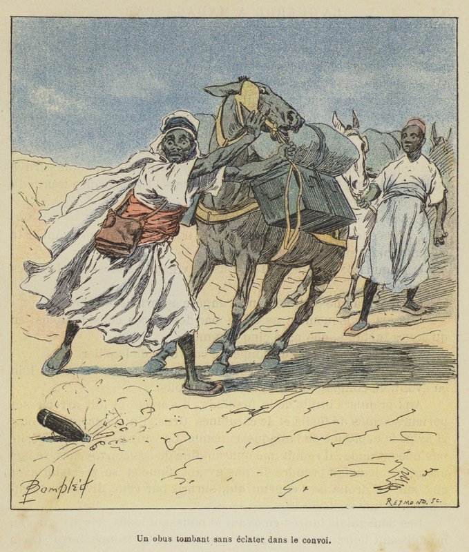 Eine nicht explodierte Granate im Konvoi von after Louis Charles Bombled