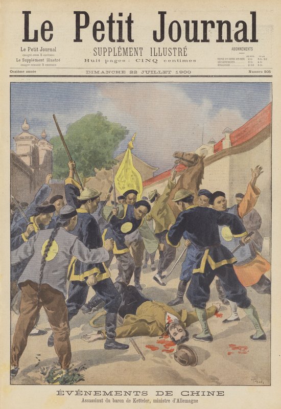Der Boxeraufstand: Die Ermordung des deutschen Gesandten in Peking von after Oswaldo Tofani