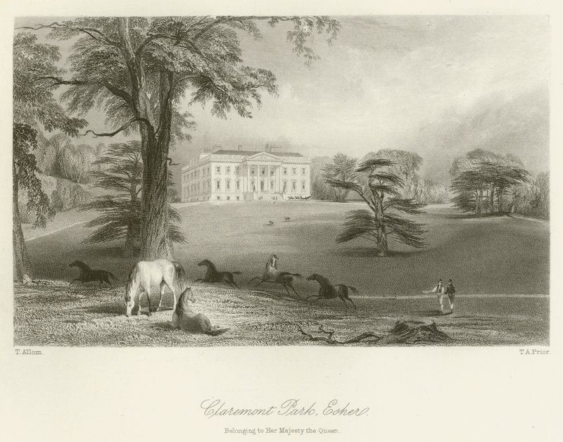 Claremont Park, Esher, im Besitz Ihrer Majestät der Königin von after Thomas Allom
