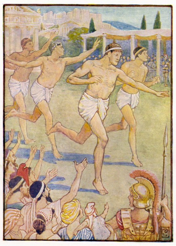 In den frühesten Zeiten war ein einfacher Fußlauf das einzige Ereignis von after Walter Crane