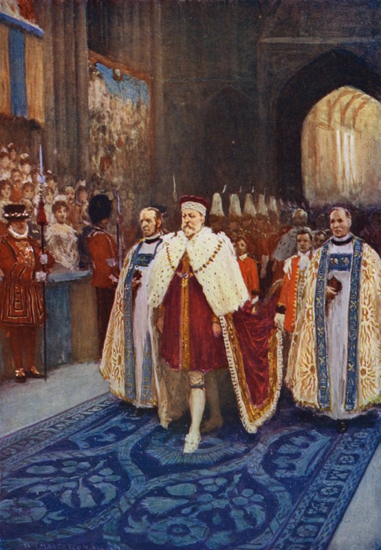 König Edward VII. betritt die Westminster Abbey zu seiner Krönung von after William Henry Margetson