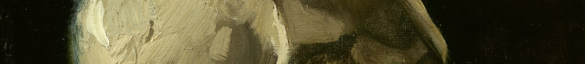 Totenkopf mit brennender Zigarette (Vincent van Gogh), Detail: Schädeldach und Augenhöhle
