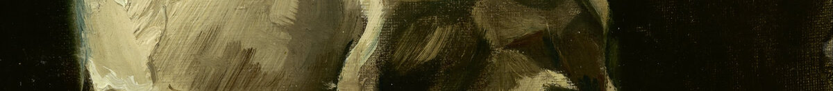 Totenkopf mit brennender Zigarette (Vincent van Gogh), Detail: Augenhöhle und Stirnpartie
