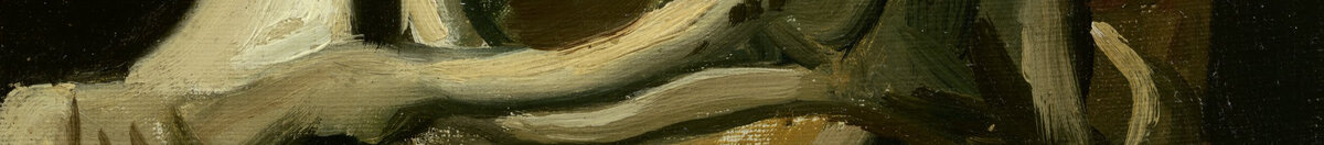 Totenkopf mit brennender Zigarette (Vincent van Gogh), Detail: Rippen und Schlüsselbein