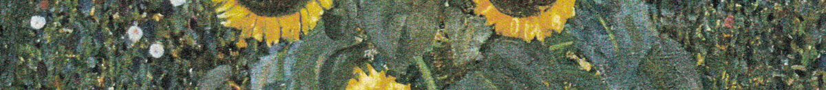 Bauerngarten mit Sonnenblumen (Gustav Klimt), Detail: Sonnenblumenköpfe oben