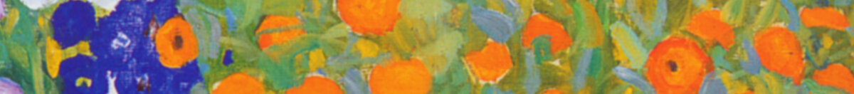Bauerngarten (Gustav Klimt), Detail: Orangefarbenes Ringelblumenmeer