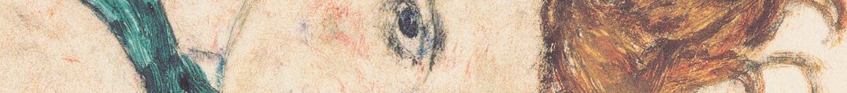 Sitzende Frau mit hochgezogenem Knie (Egon Schiele), Detail: Gesicht und rotes Haar