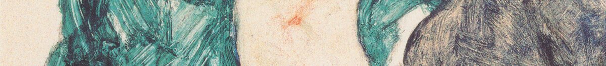Sitzende Frau mit hochgezogenem Knie (Egon Schiele), Detail: Grünes Kleid und Schulter