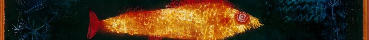 Der goldene Fisch (Paul Klee), Detail: Körper und Schwanzflosse