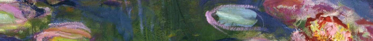 Seerosen, 1916 (Claude Monet), Detail: Rote Seerosenblüten unten rechts