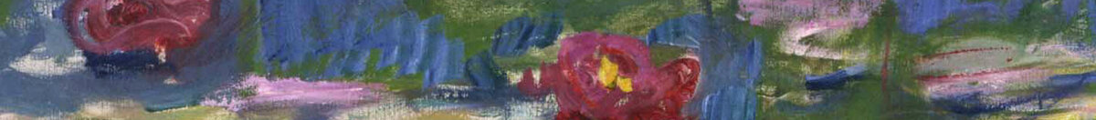 Seerosen, 1916 (Claude Monet), Detail: Seerosen links mit Spiegelung