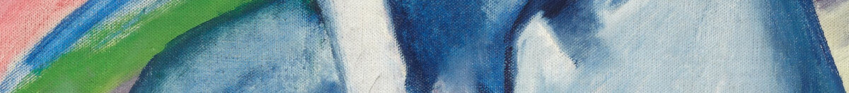 Blaues Pferd I (Franz Marc), Detail: Kopf mit gesenkter Schnauze