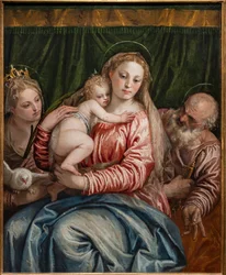 Madonna und Jesuskind zwischen St. Katharina von Alexandrien und Petrus (Detail)
