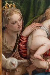 Madonna und Jesuskind zwischen S. Katharina von Alexandrien und Petrus (Detail)