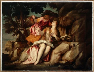 Darstellung von Maria Magdalena mit einem Engel