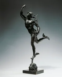 Italien, Mailand, Toskana, Bronzestatuette des fliegenden Merkur
