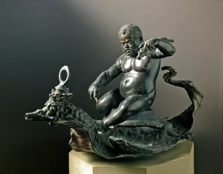 Der Zwerg Morgante Braccio di Bartolo, der Zwerg von Cosimo I. de Medici. Bronzeskulptur von Giambologna