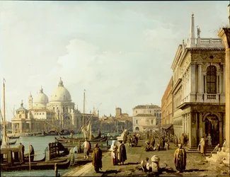 Venedig: Blick auf Santa Maria della Salute und den Canal Grande von der Piazzetta